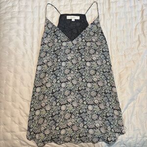 LOFT Asymmetrical Black and White Sleeveless Camisole